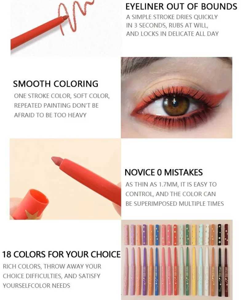 High Quality Waterproof Eyeliner Gel Pencil Matte Silkworm Eyeliner Pen Lasting Not Blooming Quick Drying Eye Liner Pen MakeupL251024