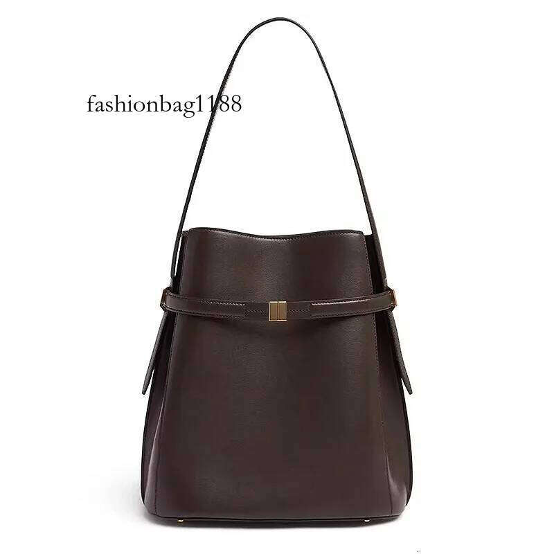 Light Fashion High-quality Top Layer Cowhide Bucket Shaped Shoulder Personalized High-end Feeling, Diagonal Cross Bag