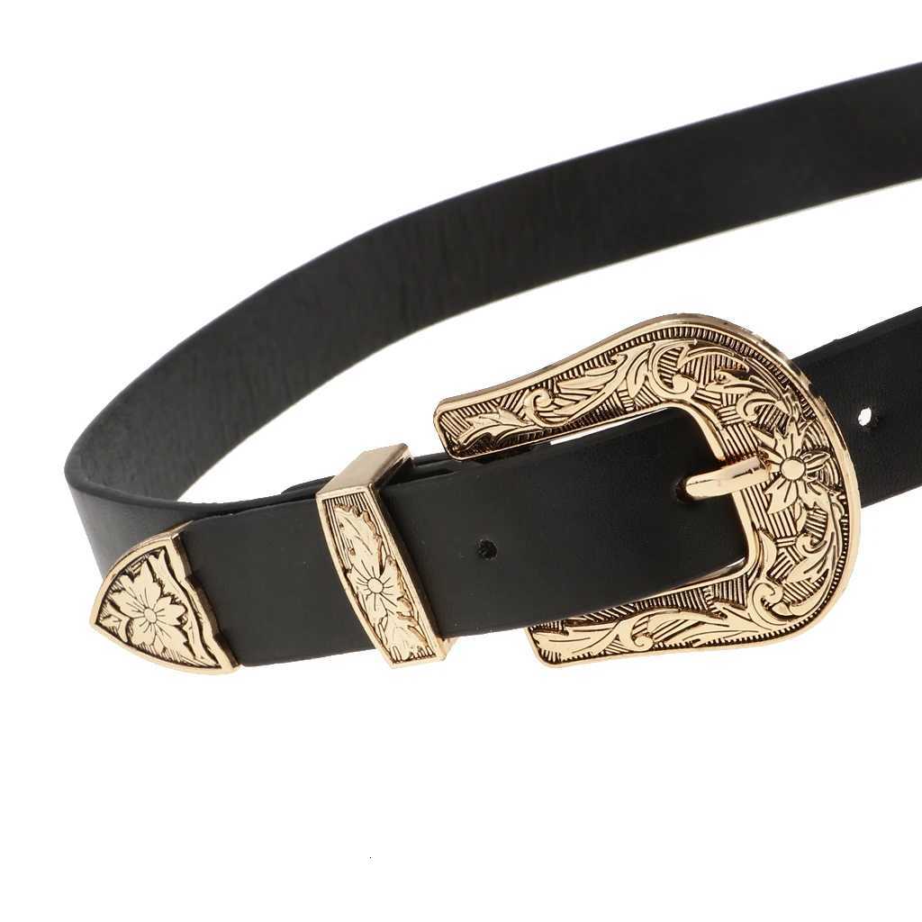 Womens Skinny Slim Retro Vintage Leather Double Buckle Belt Waist Strap for a Western Style Outfit or Casual Jean Belt W251024