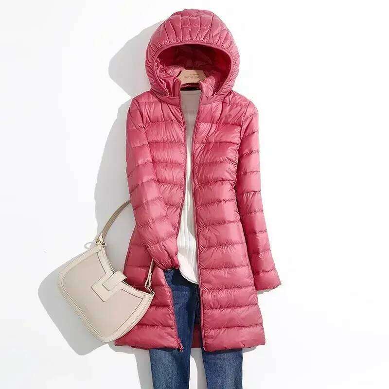 Plus Size 5Xl 6Xl 7Xl Fall Women's Autumn Winter Ultra Lightweight Packable Long Puffer Jacket Female Hooded Korean Slim Coats Designer Women