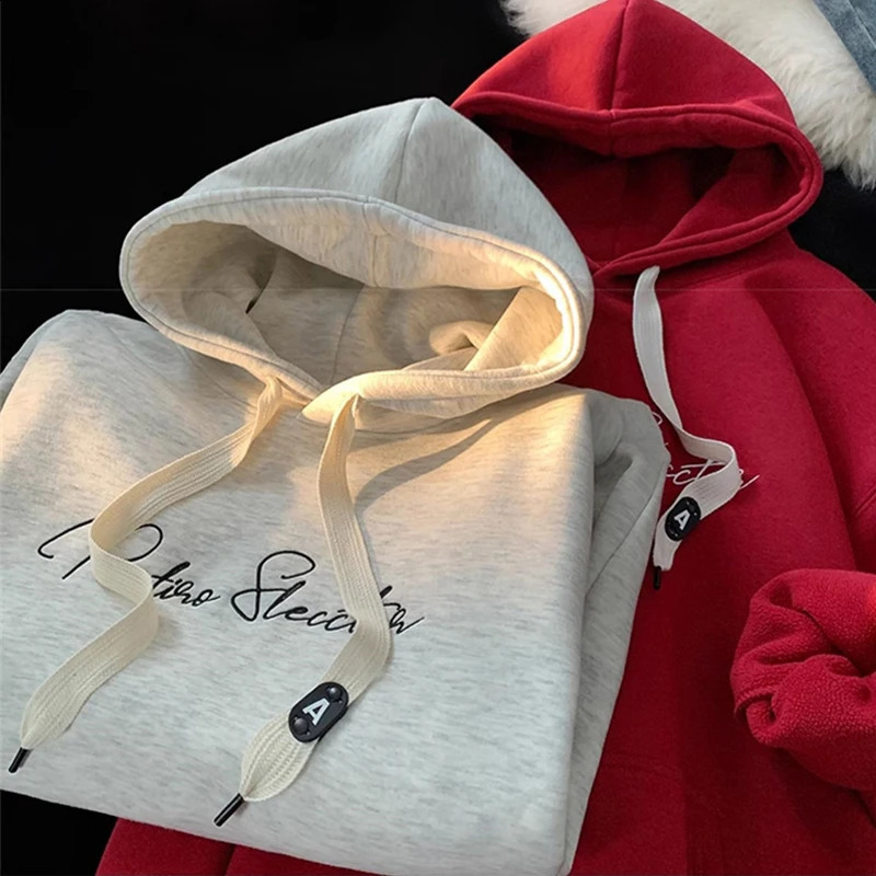 Men Hoodie Letter Printed Long Sleeve Autumn Sweatshirts Goth Fashion Y2K Vintage Hoodies Streetwear Fleece Pullover Hoody 251018