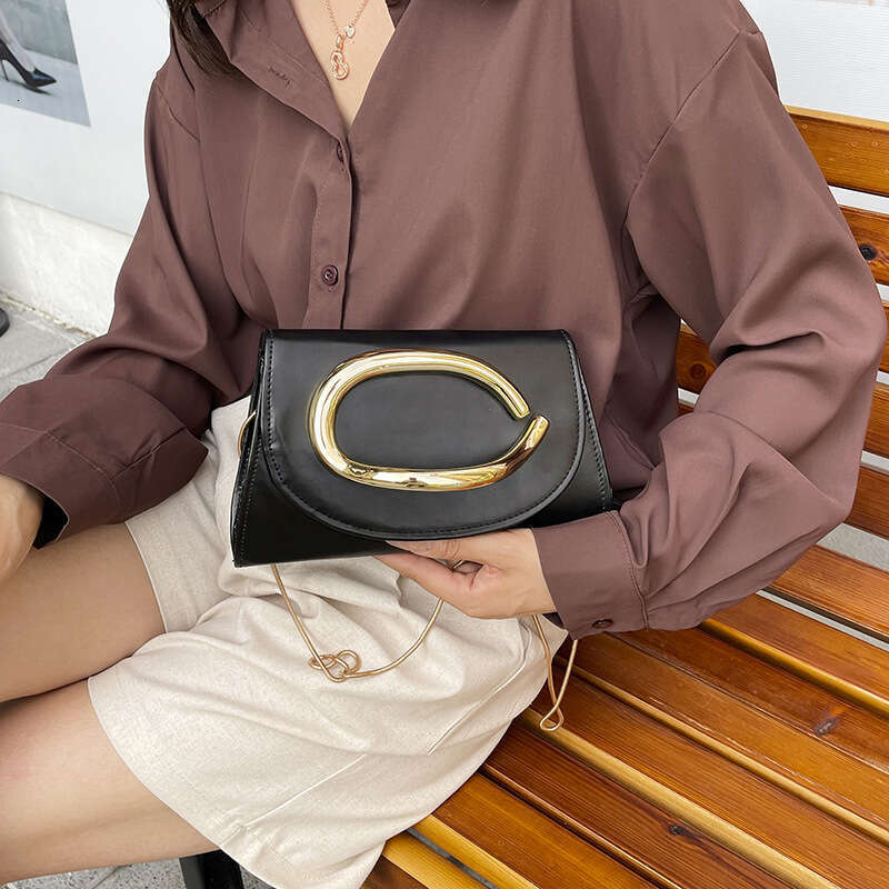 Trendy 2025 Classic Square Box Clutch Evening for Women with Metal Handle Chain Shoulder Crossbody Bag
