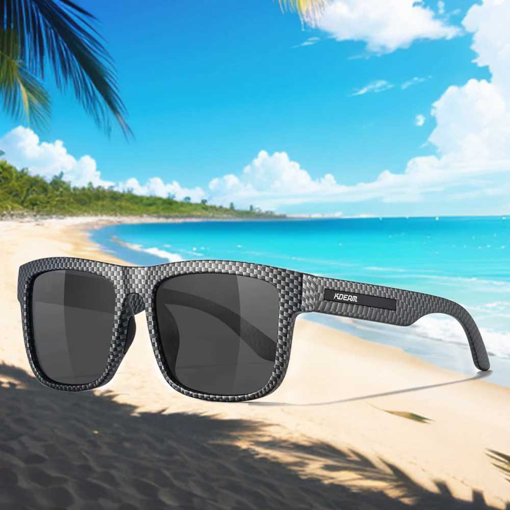 2024 KDEAM New Polarized Sunglasses For Men White Frame UV400 Protection Lens Black Driving Sun Glasses Fishing EyewearT251024