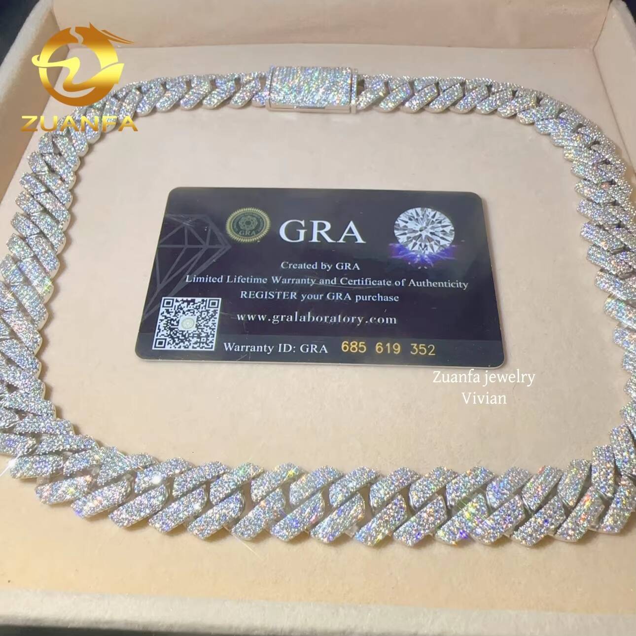 Designer necklace 18MM Sterling Silver 925 D Color VVS Cuban Link Chain Moissanite Diamond Iced Out Hip Hop Fine Jewelry Cuban Link Necklace