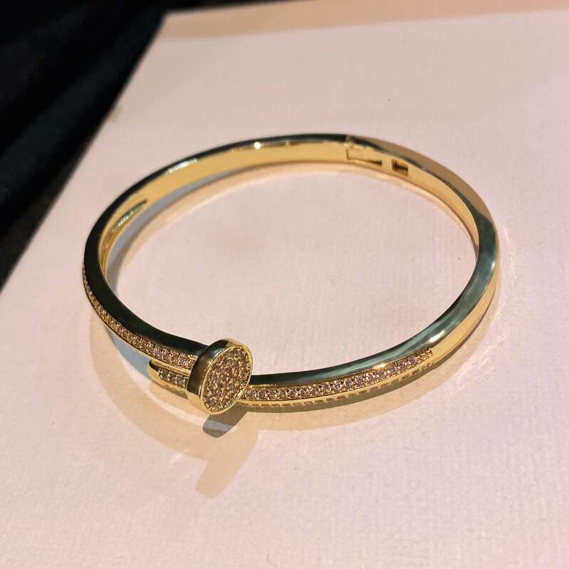 Bracelet Designer luxury bangle Studded Open Zircon full inlay Bracelets Fashion Trendy High-End design copper plated with 18K gold Festival vacation 