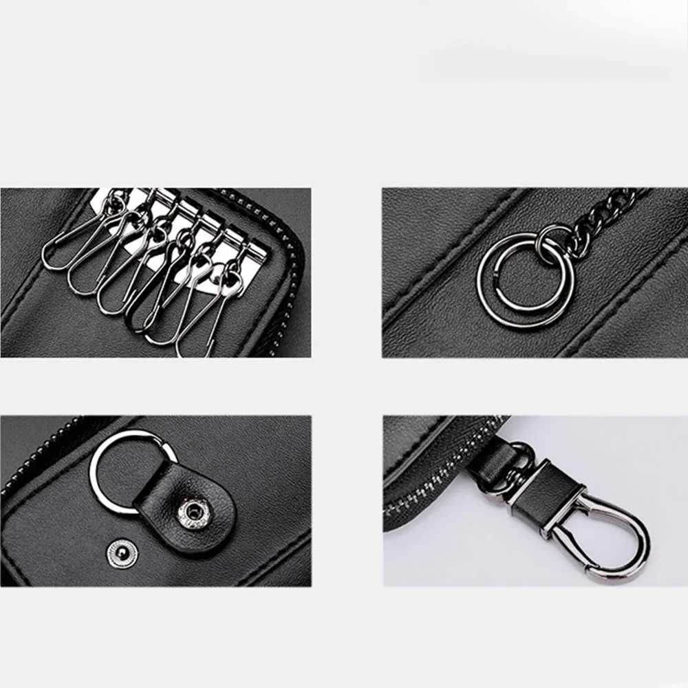 Genuine Leather KeyChain Unisex Key Bag Multifunction Organizer Wallet Holder Smart Housekeeper Car Small Key Case Keys Pouch Z251023
