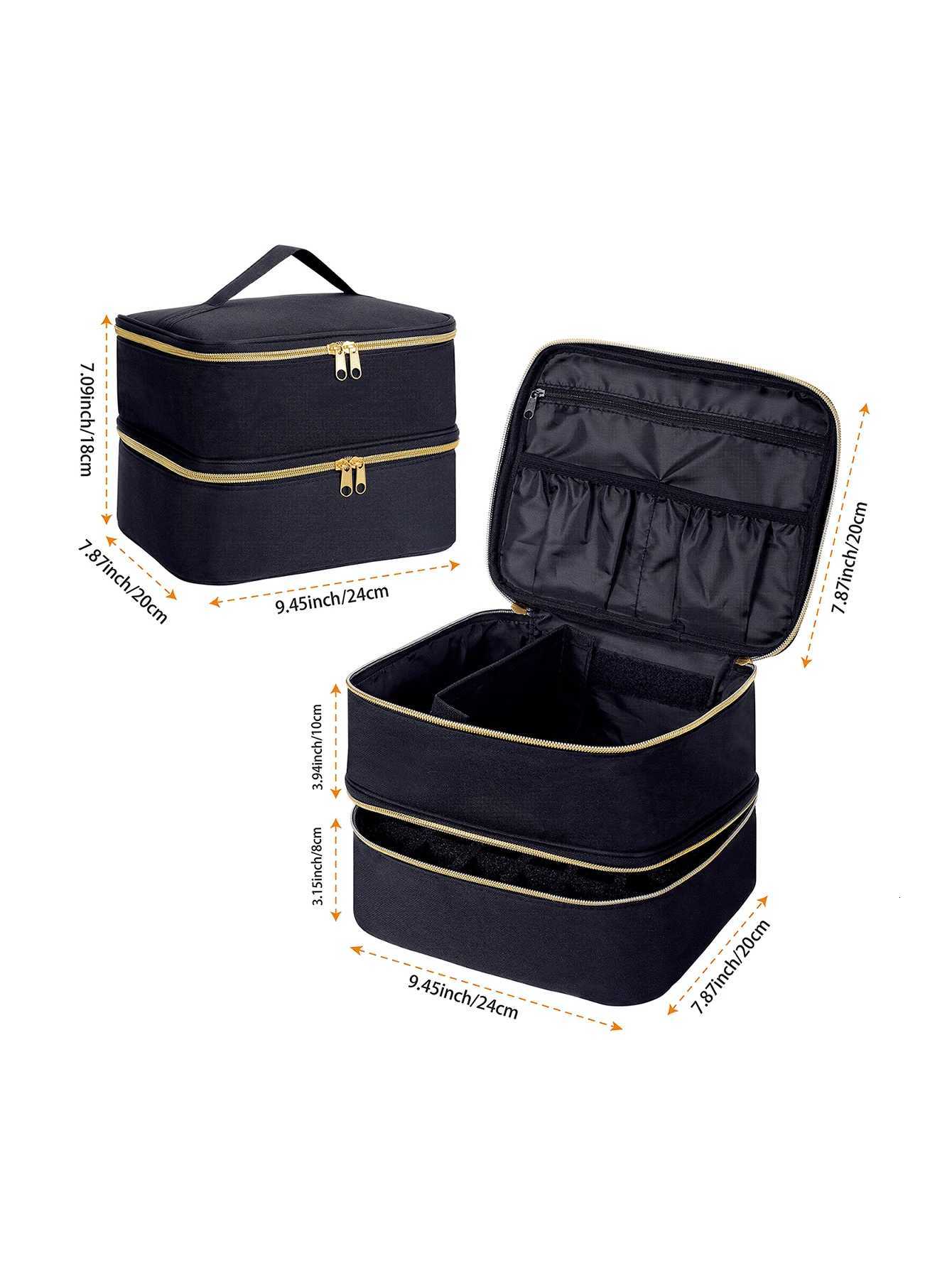 Nail polish organizer handheld doublelayer cosmetic storage tote bag for nail lovers can store nail tools nail polish gel dT251024