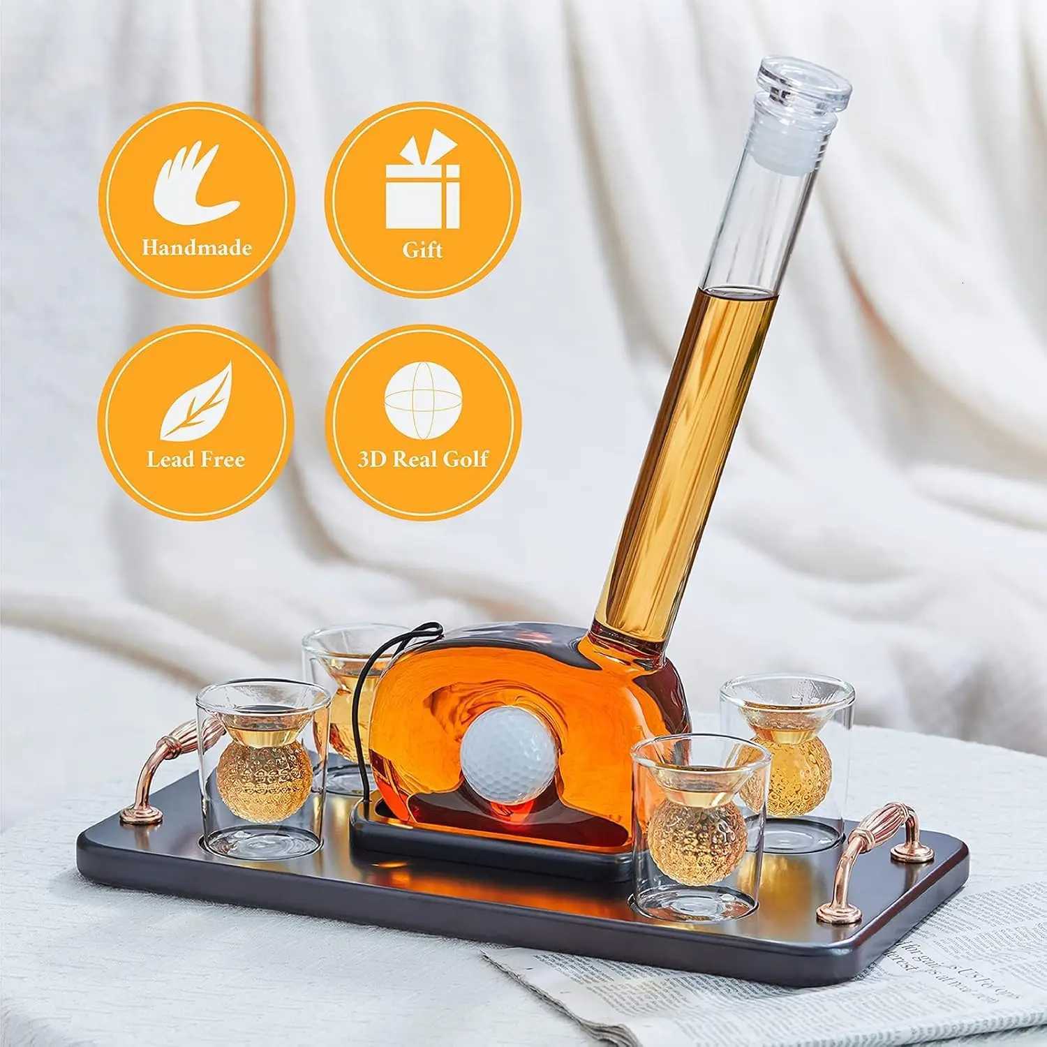 Funny Golf Whiskey Decanter Set with 4 Golf Ball Shot es High Borosilicate es Unique Gift Decanter for Wine Barware Y251024