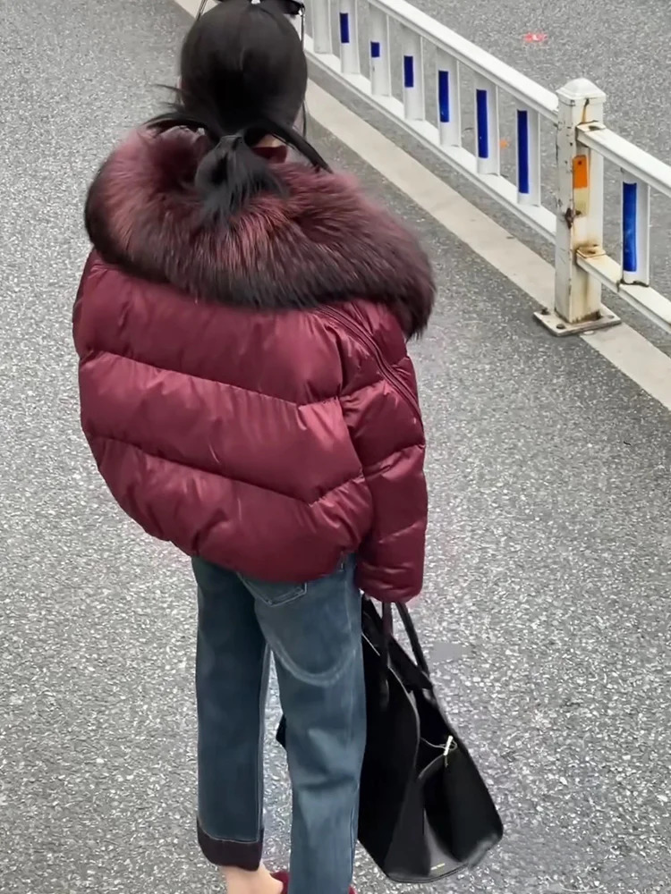 2025 Fashion Winter Women Goose Down Jacket Natural Raccoon Fur Collar Coats Parka Puffer Jackets Outwear Coats 251024