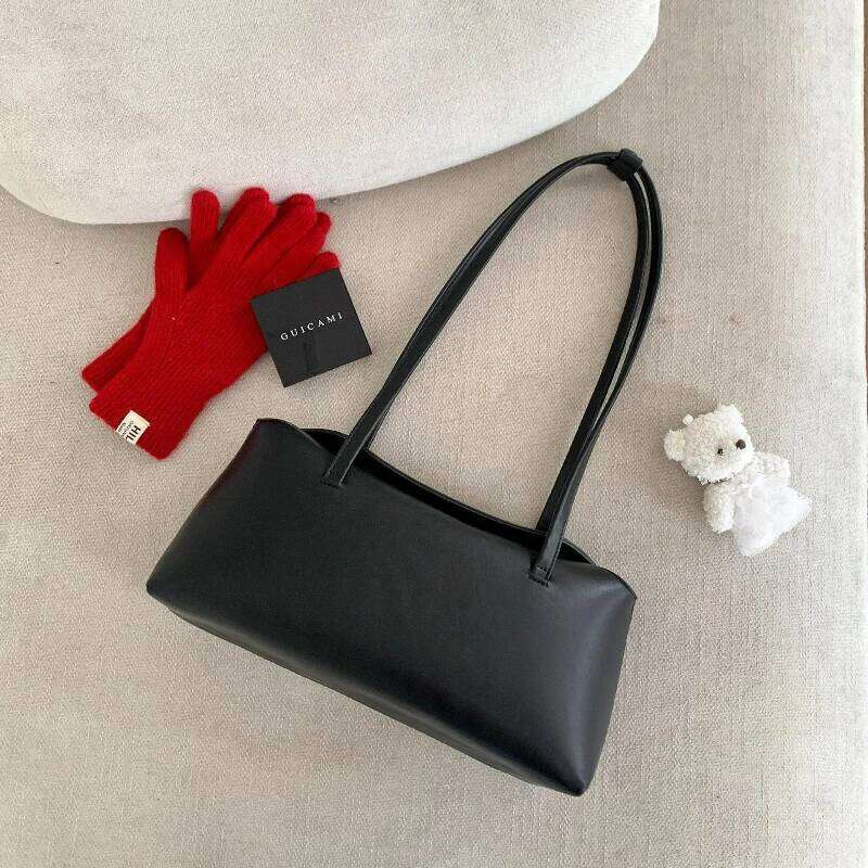 New Versatile Texture Top Handle Women Vintageb Shoulder Fashionable Daily Relaxed And Simple Commuter Bag