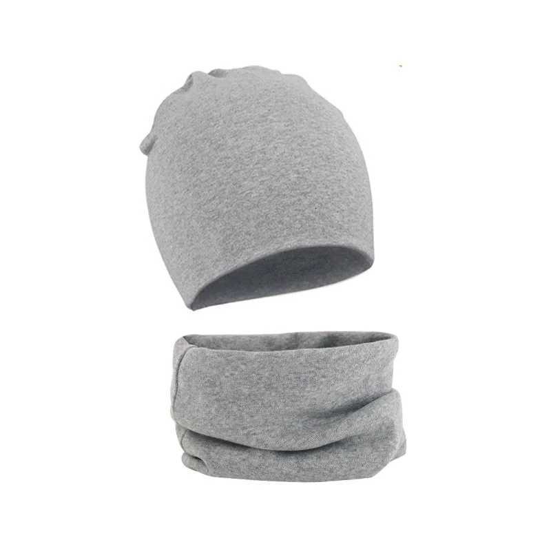 2Pcs Baby Beanie Hat Scarf Set Cotton Kids Cap for Girls Boys Elastic Candy Color Toddler Hat Kids Accessories Infant BonnetL251024