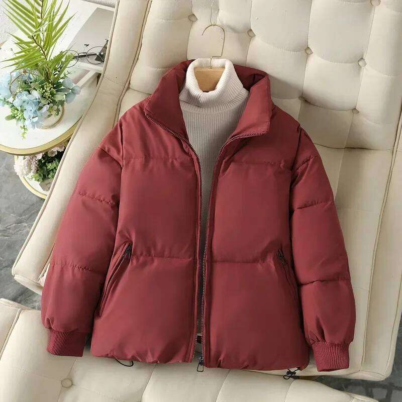 Parkas Women Coat Autumn Winter Keep Warm Puffer Jacket Stand Collar Haruku Outwear Loose Padded Vest Korean Fall 2025 Womens Coat