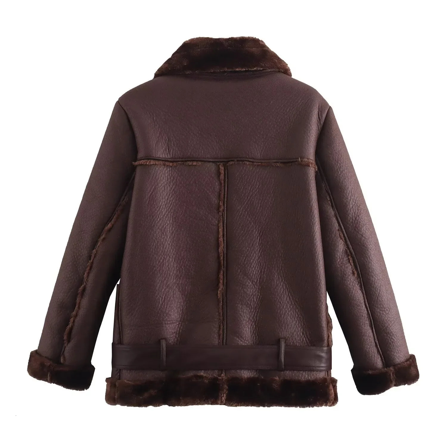 The Womens Jacket with Extra Thick Warm and Lamb Feather Rider Artificial Fur Outerwears 251021