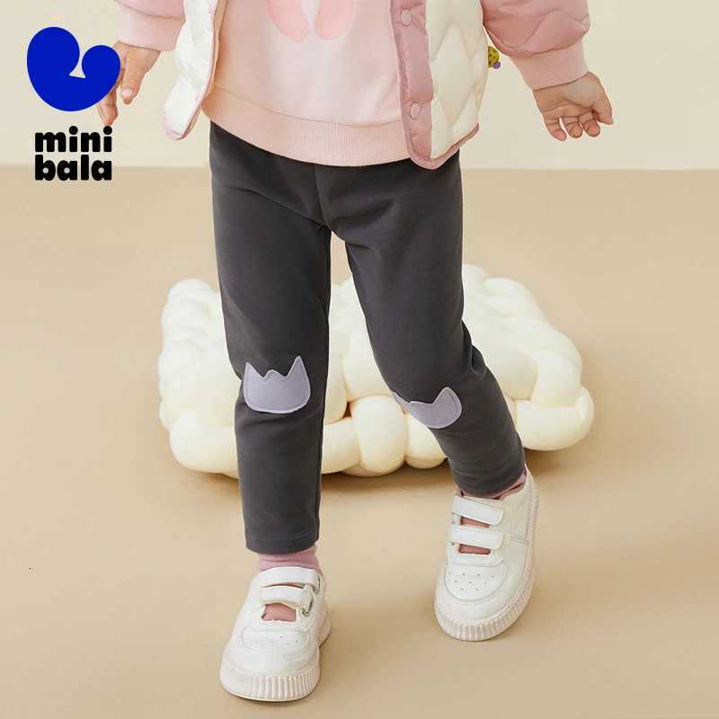 Mini Bala Girls Pants Winter New High Stretch Baby FleeceLined Thickened LeggingsT251024