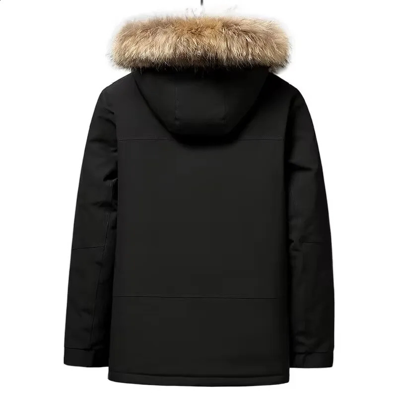 Mens Parka With Detachable Raccoon Fur Hood 90 Percent Duck Down Jacket For Men Heavy Duty Winter Coat Warm Workwear Parka 251020