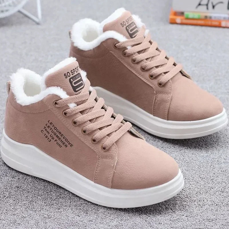 Snow Boots Winter Outdoor Women Shoes Warm Fur Plush Lady Casual Shoes Lace Up Fashion Sneakers Platform Snow Boots251020