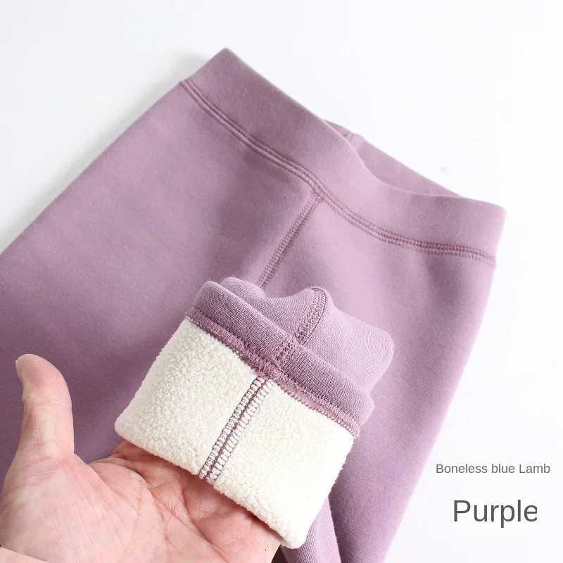 Girls Leggings Boneless Fleece Thickened Autumn Winter Fleece Pants Childrens Leggings Winter Solid Color Trousers Outer WearT251024