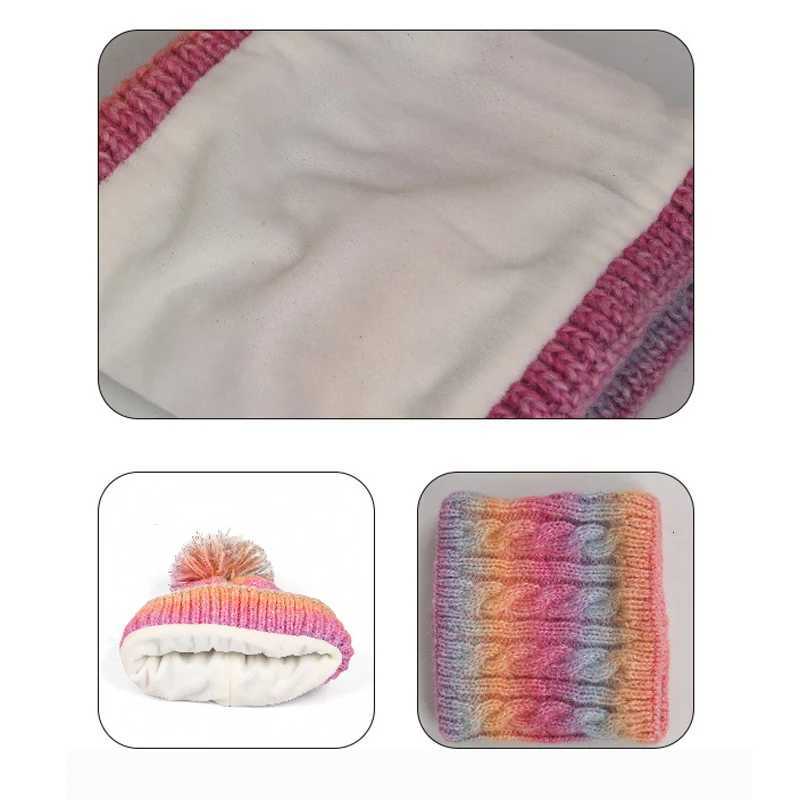 3Pcs Children Winter Hat Scarf Gloves Set Fleece Lining Warm Kids Knitted Hat Suit for Girls Boys Child Cap Kids Beanie 38YL251024