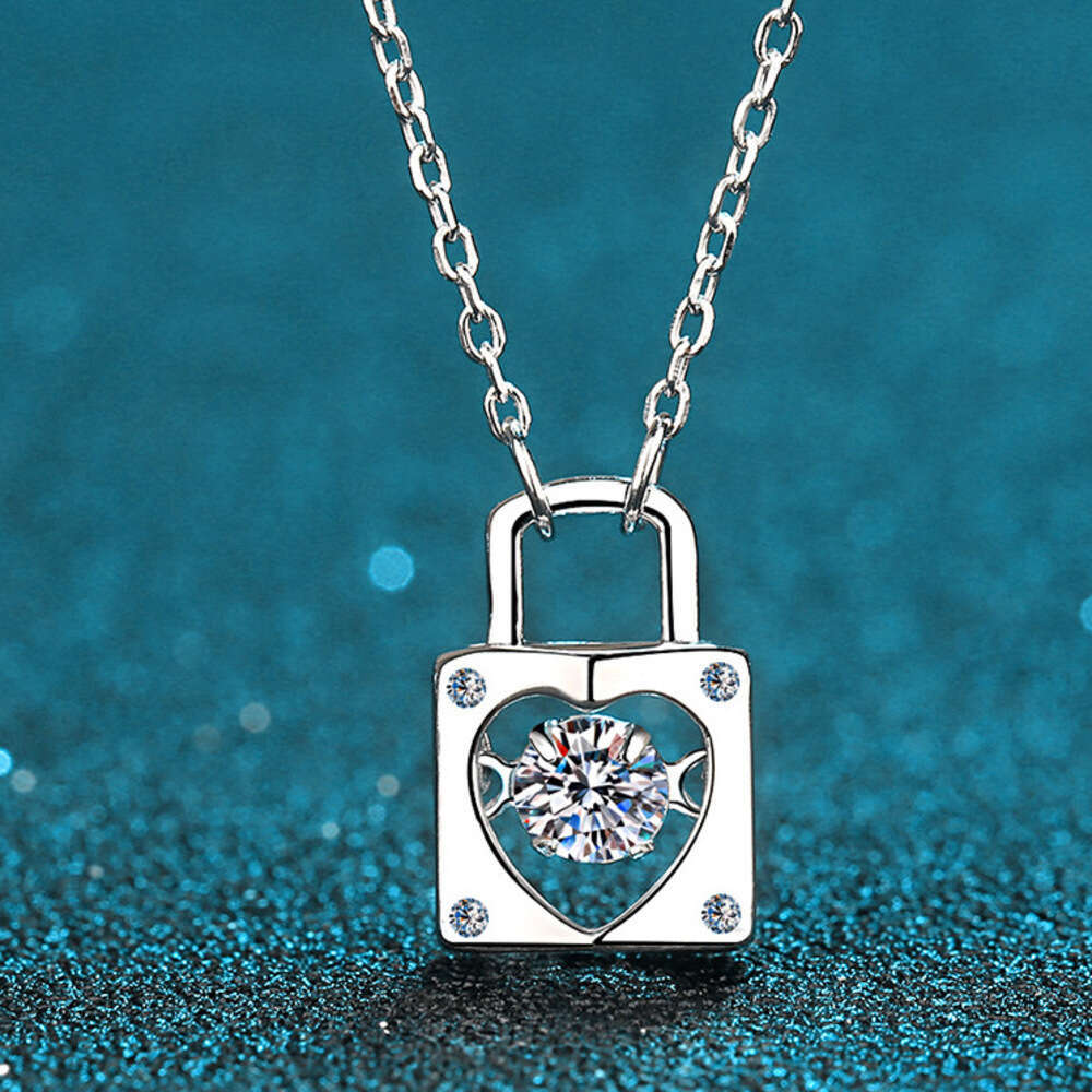 DHCollections-- S Pure Sier Moissanite Smart Necklace Lock Love Lifetime Any Appraisal