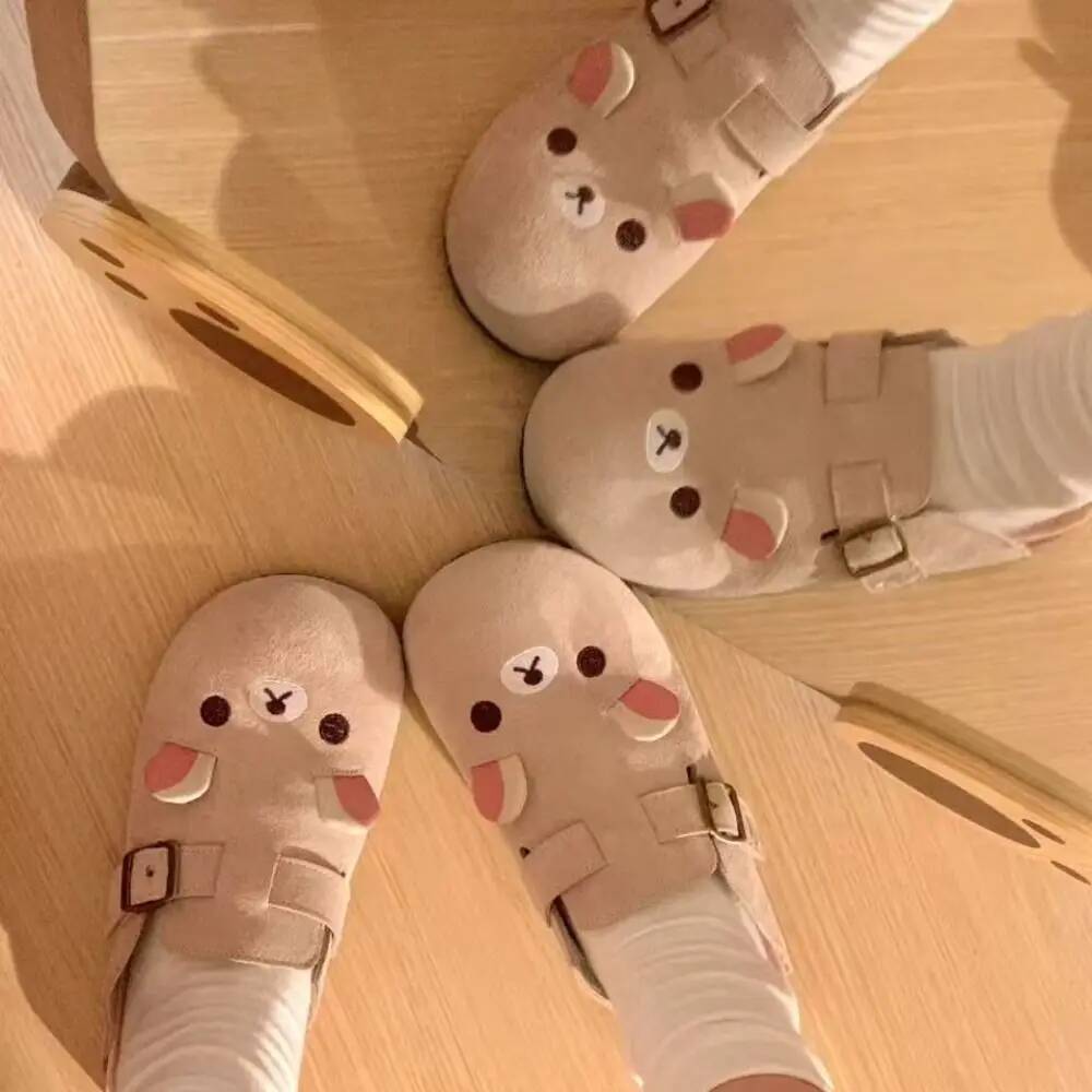 Thick Bottom Women's Shoes Height Increase Retro Anime Periphery Cartoon Cute Rilakkuma Slippers ddmythur