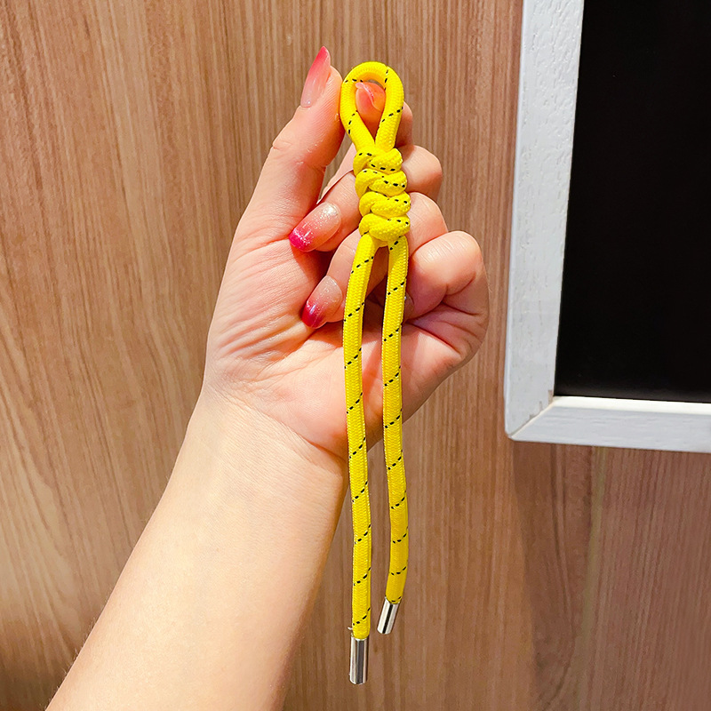 Wholesale Colorful Ins-Trend Handmade Woven Rope Keychain - Viral Bag Lanyard, DIY Creative Knotted Bracelet