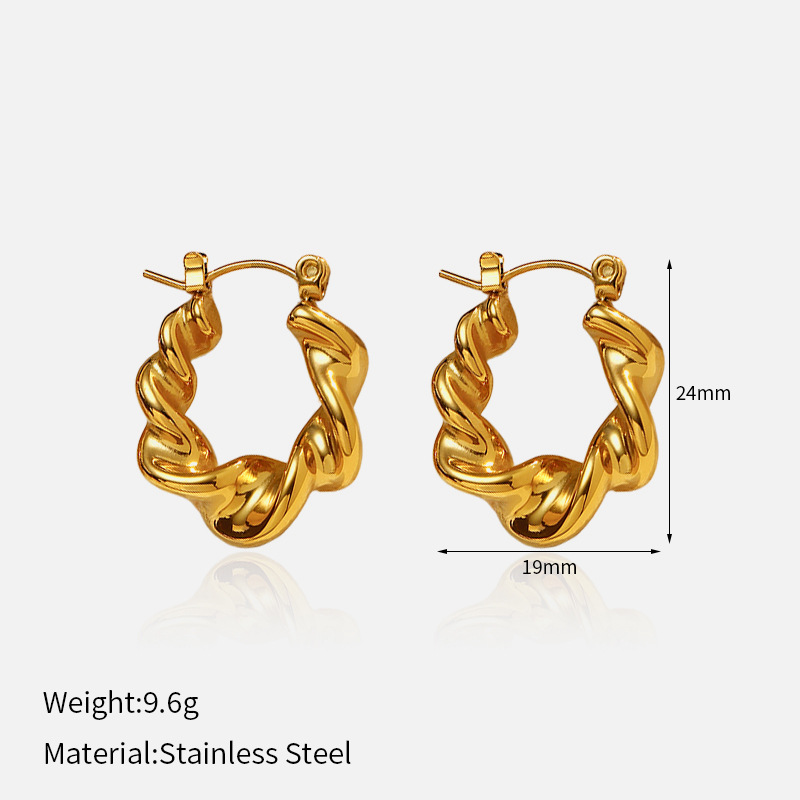 Luxury earrings Vintage earrings with high-end feel, 18K gold trendy woven texture earrings Designer earrings gold earrings stud earrings free shippin