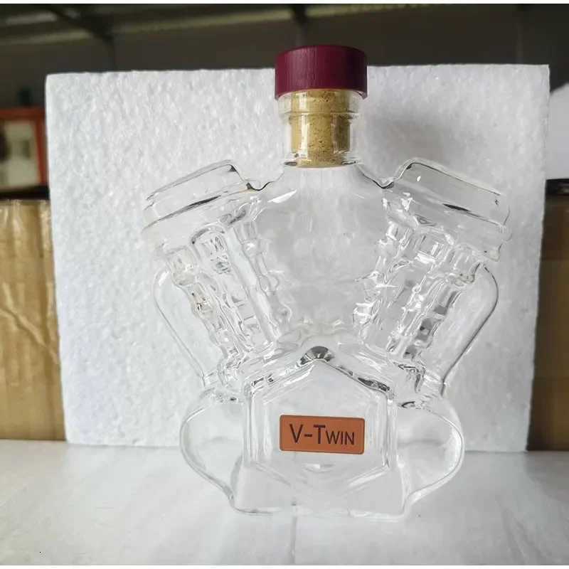 New V8 Whiskey Bottle Motorcycle Engine Wine Bottle Vtwin Engine Whiskey Bottle Handmade Motorcycle Engine Decanter For Whiskey Y251024