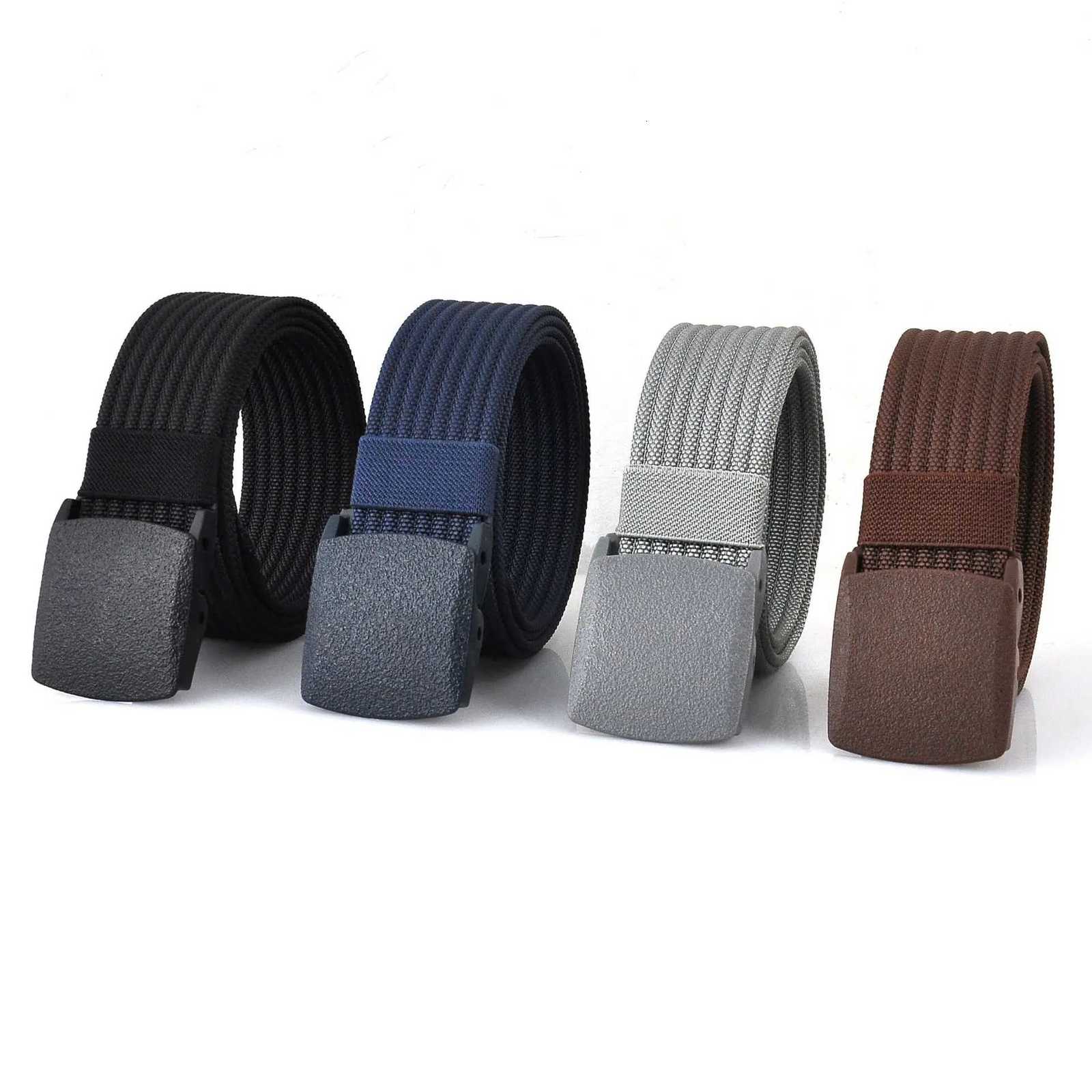 Men Belts Fashion Unisex Jeans Belts Adjustable Belt Men Outdoor Travel Tactical Waist Belt with Plastic Buckle for Pants 120cm W251024
