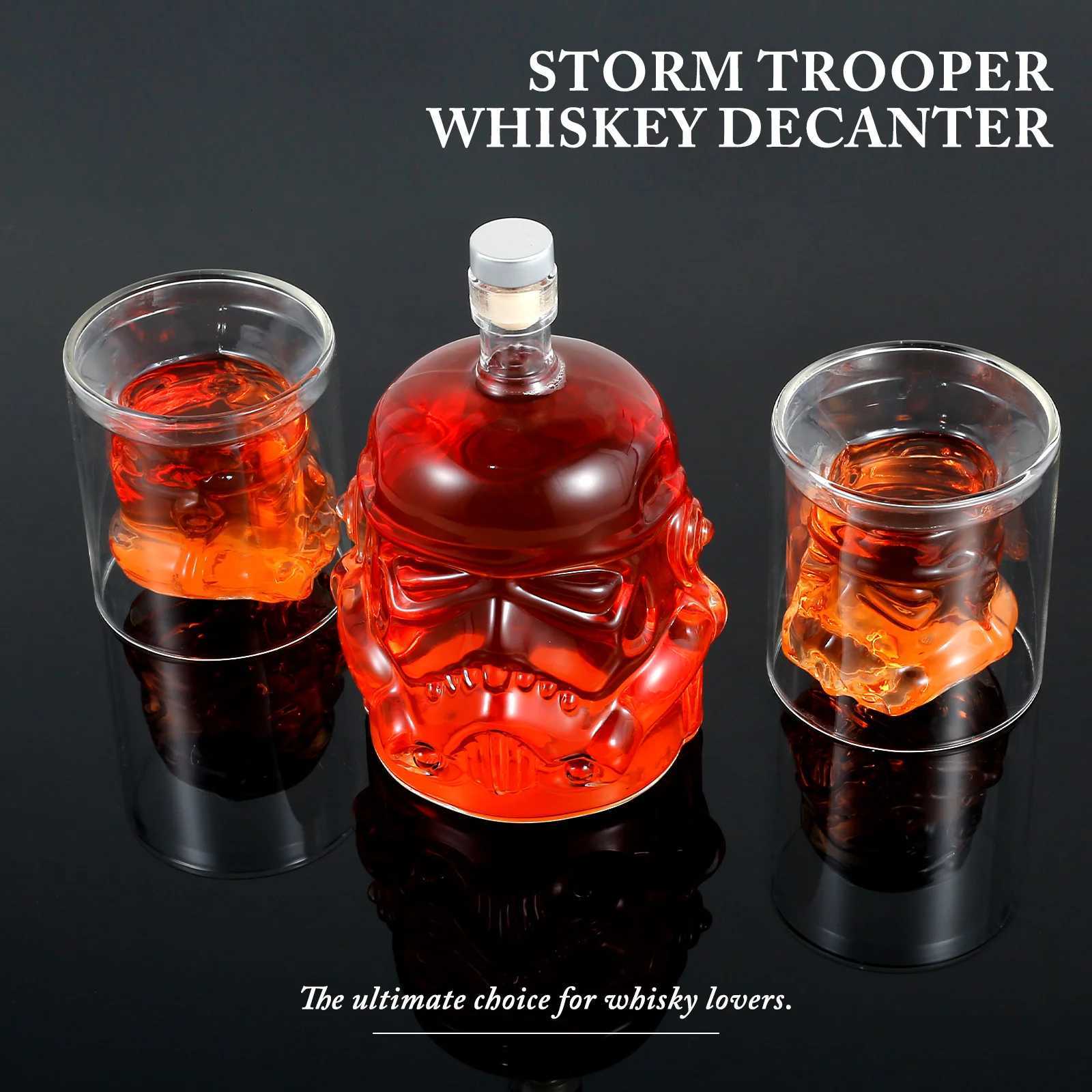 Whiskey Decanter with 2 es 750ml Transparent Wine Decanter Creative Bourbon Decanter and Set Whiskey Decanter Y251024