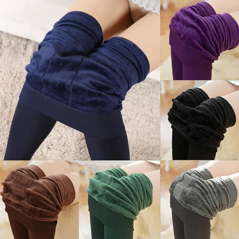 Autumn Winter Plush Warm LeggingsThermal Pants Polar Pantyhose Sock Lined Pants Velvet Tights Effect High Waist Wool Leggings 251018