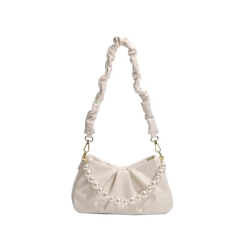 Luxury Brand Designer Bag Soft Leather French Niche Cloud Bag For Women Trendy High-End Pleated Underarm Bag Versatile Crossbody Bag Summer French Sty