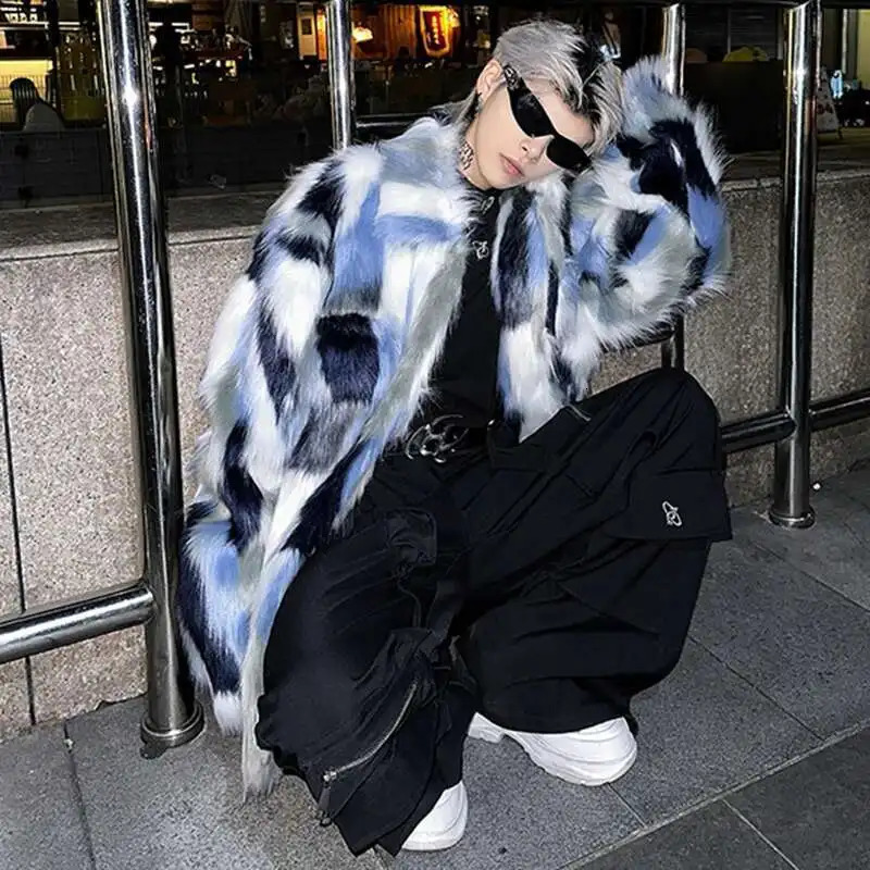 LUZHEN Fur Coat Stylish Color Contrast High End Autumn Winter Thick Warm Plush Original Tops LZ7988 251016