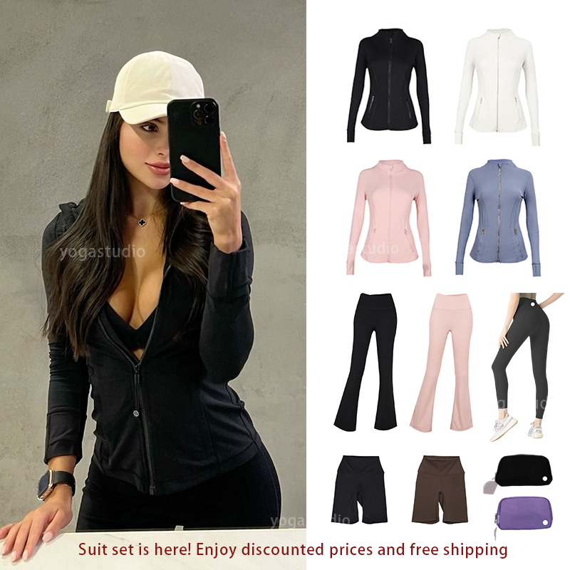 Women set Yoga sets Jackets Jacket Define Align High Waist Sports Suit close High waist Pants shorts boot cut pants leggings gym Luluity Lemonism set