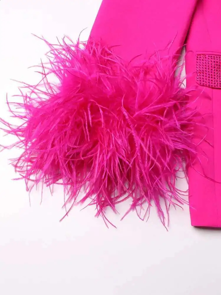 ZMEENNA Summer Sequins Diamond Burr Patchwork Solid Color Singlebutton Elegant Fashion Womens Blazer XF1980 251023