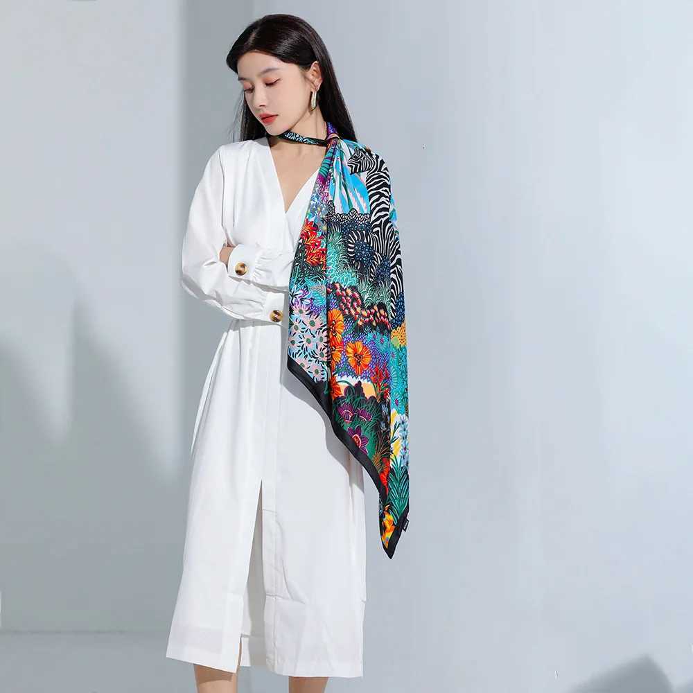 9090cm Wen Scarf Silk Feeling Hair Neck Square Brand Off band muffler Waiter Flight Attendants Handkerchief Rings wr Y251024
