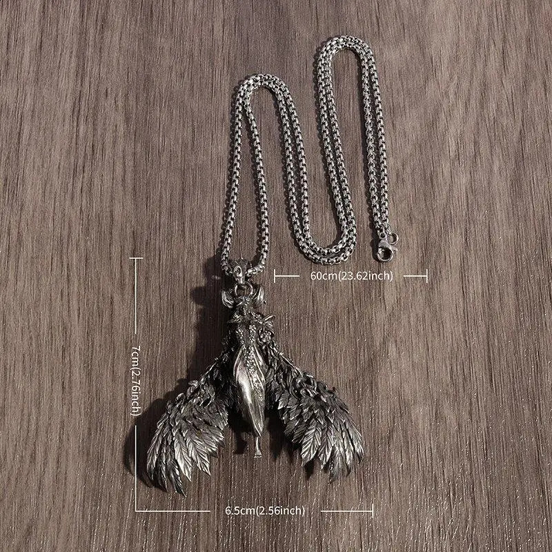 Gothic Evil Angel Witch Devil Pendant Necklace for Men and Women Punk Personality Trendy Cool Jewelry Gift 251023