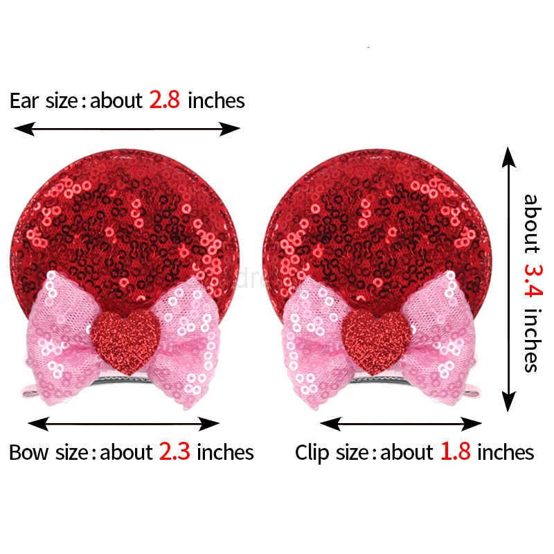 Disney Cute Mickey Christmas Mouse Ear Hair Clip for Kids - Sparkling Holiday Bow Accessory designer