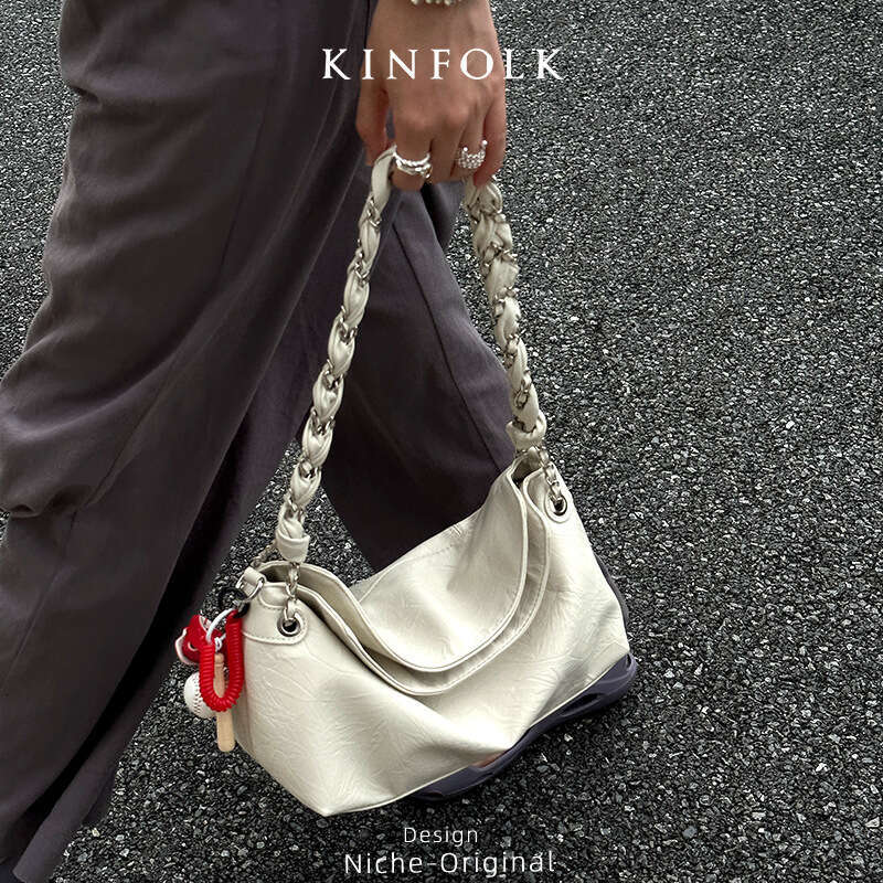 Luxury bag Underarm Trendy Tote Braided Chain Strap Commuter Handheld Pattern Single Shoulder Crossbody Bag Soft Texture