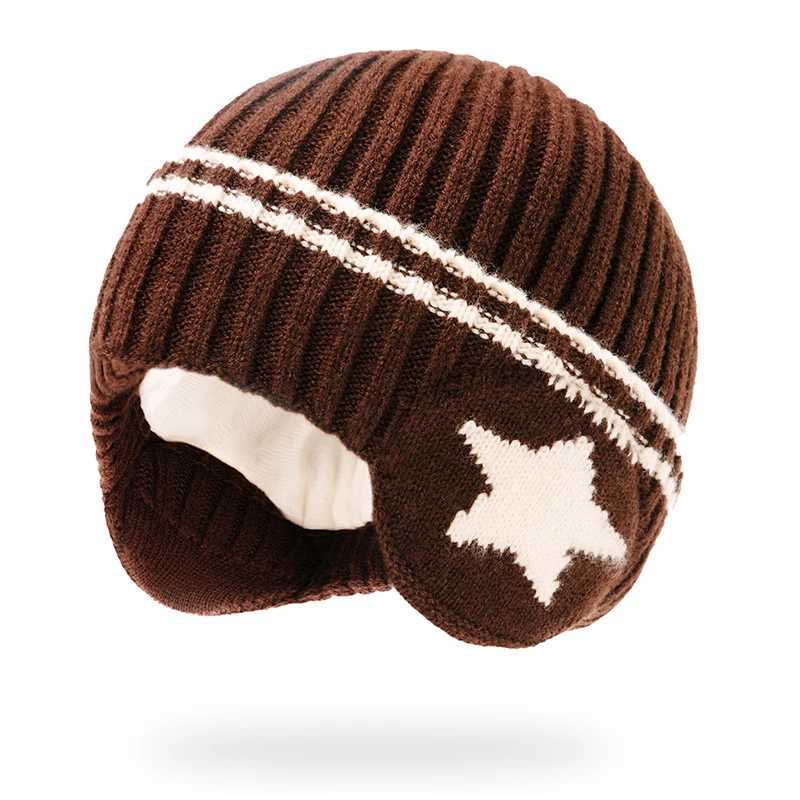 A winter plush embroidered hat for children aged 3 to 12 to warm their earsL251024