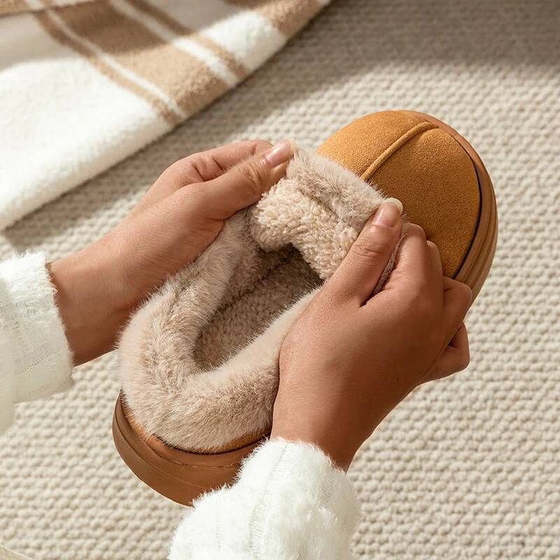 Fashion Women's Winter Slippers Indoor and Outdoor Warmth Anti-slip Comfort Thick Sole Casual Couple Home Shoes Snow Boots ddmythur