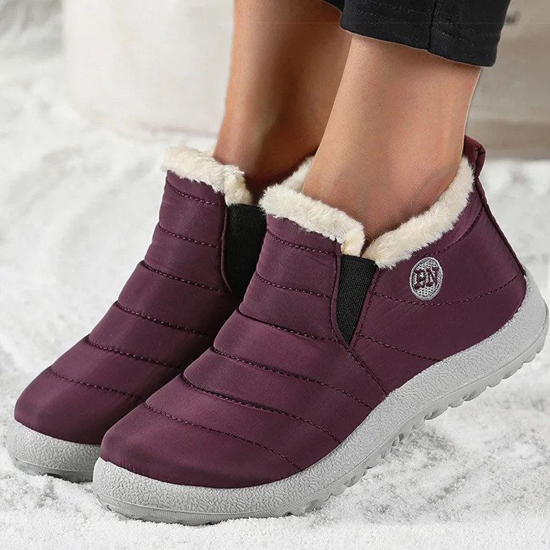 Womens Boots Women Winter Boots Warm Fur Winter Shoes For Women Snow Boots Lightweight Ankle Botas Mujer Black Combat Botines251020