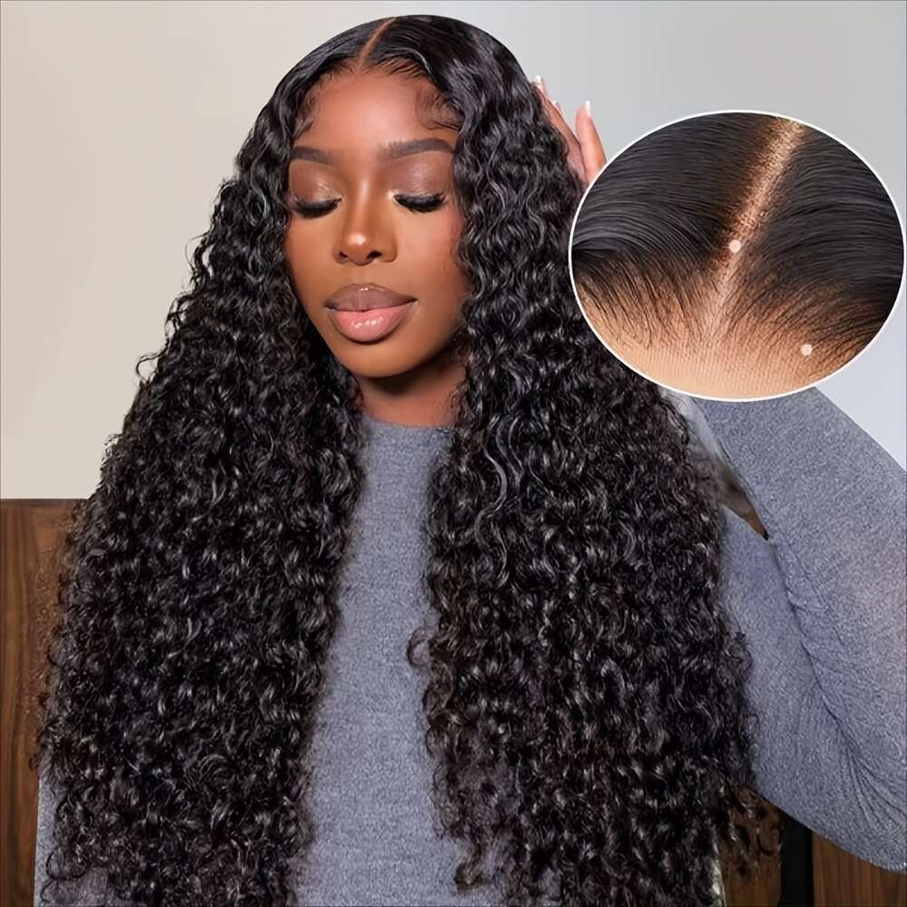 5X5 Water Wave Closure Upgraded Wig Put on And Go Human Hair Plucked Pre Cut Ready to Wear Glueless HD Lace Front Wigs for Women 235% Density