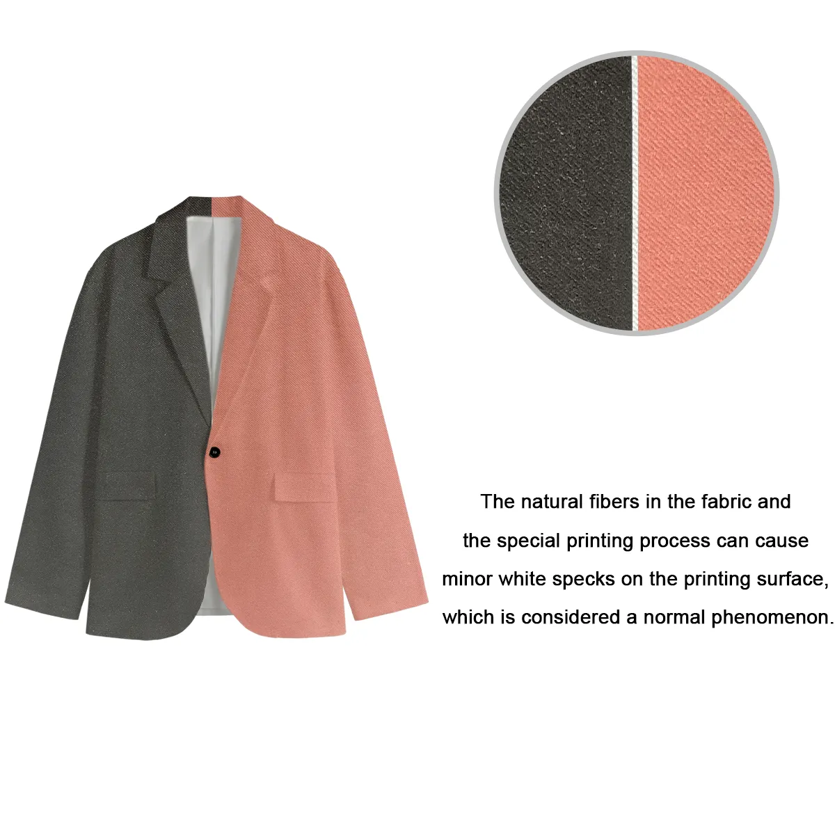 DHgatepod Men's All-Over Print Blazer - 245GSM 100% Cotton Casual Sport Coat with Notch Lapel & Side Pockets