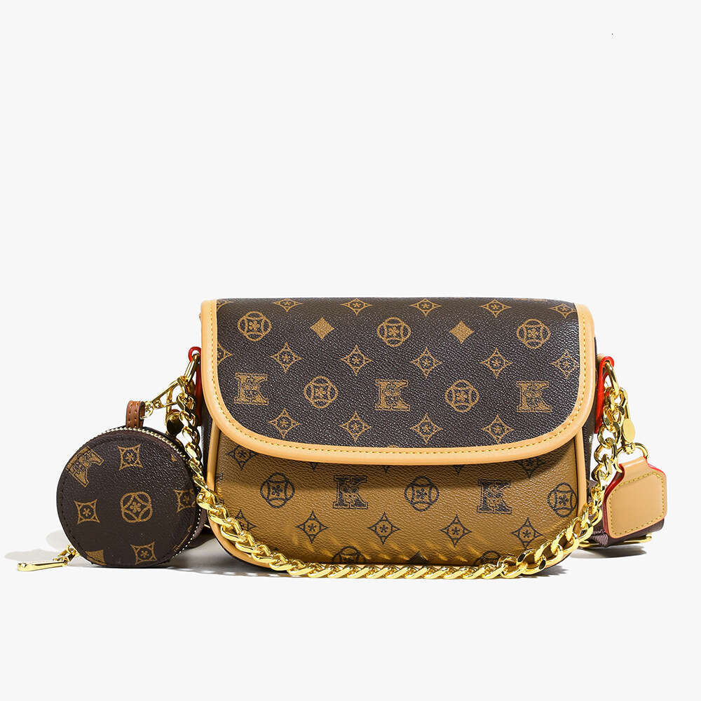 High-end 2025 New Korean Style Nurse Saddle Fashion Versatile Single Shoulder Chain Color-blocking Trendy Crossbody Bag