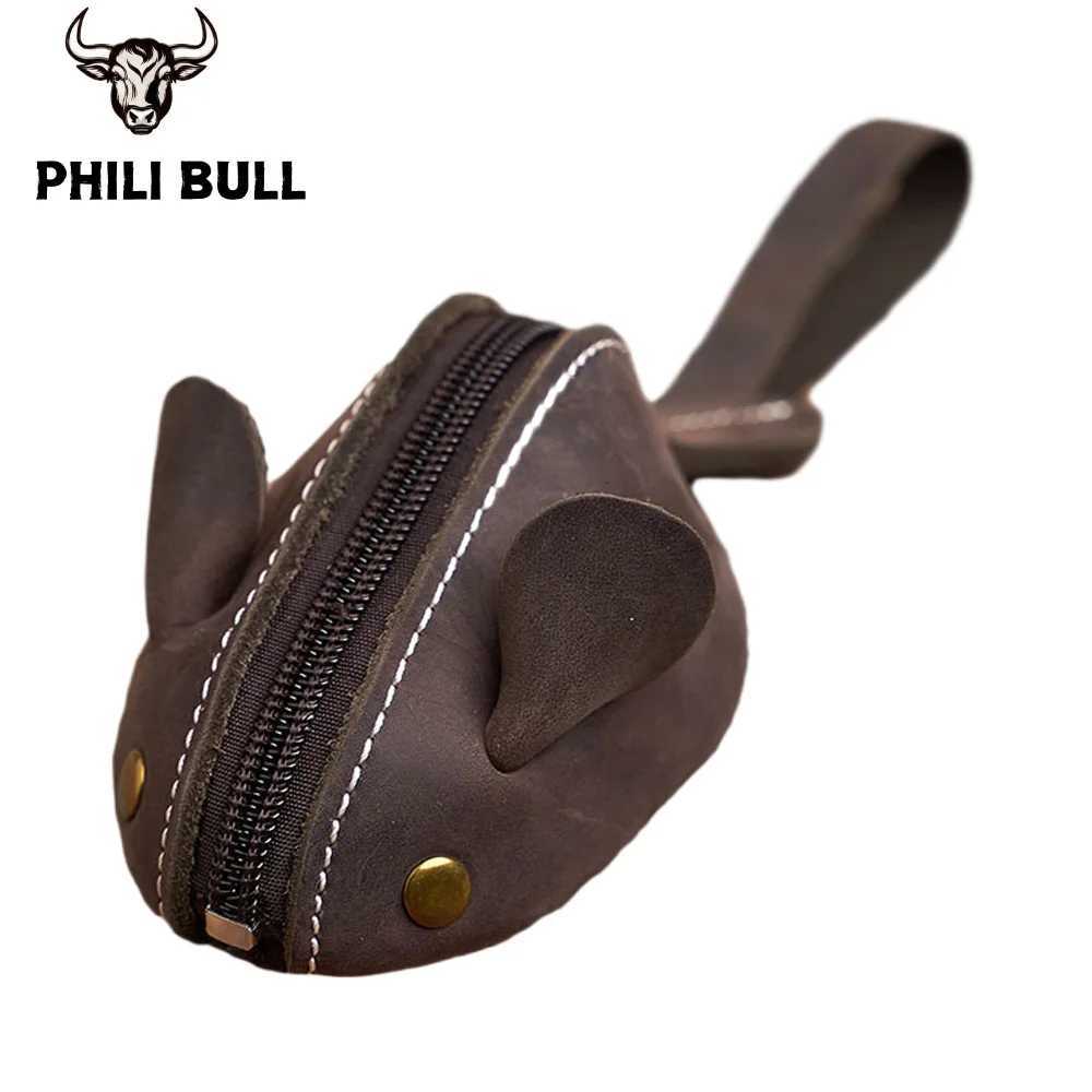 Genuine Leather Coin Purse Creative Cute Mouse Storage Bag Trend Zipper Pocket MenWomen Portable Wallets Childrens Key Bags Z251023