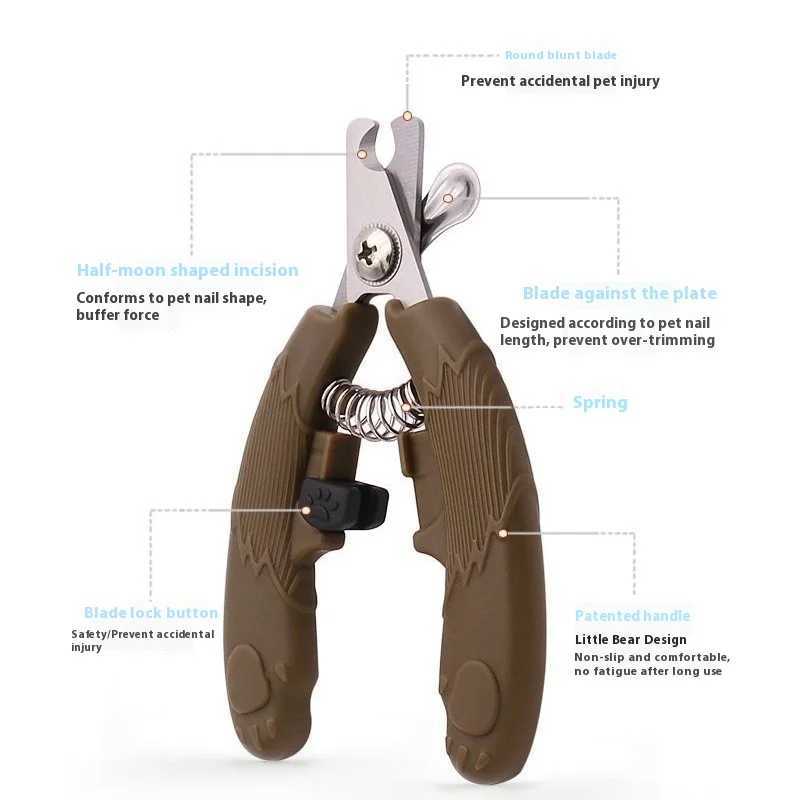 Bear Shape Pet Nail Clipper for Cats Dogs Stainless Steel Grooming Tool with Safety Guard Nail Trimmer Z20251024