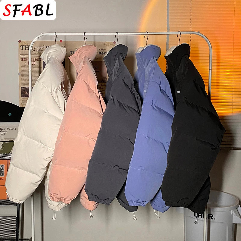 Youthful Trend Oversize Mens Winter Jacket Streetwear Puffer Jacket Men Solid Padded Coat Men Women Warm Fleece Parka Coat Male 251020