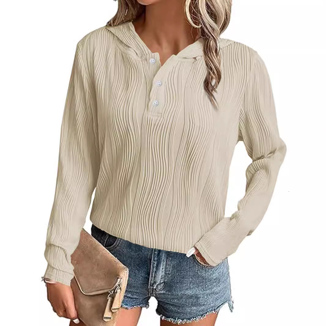 2025 Autumn Winter New Solid Color Hooded Sweatshirt Jacket Casual Drop Shoulder Long Sleeve Top