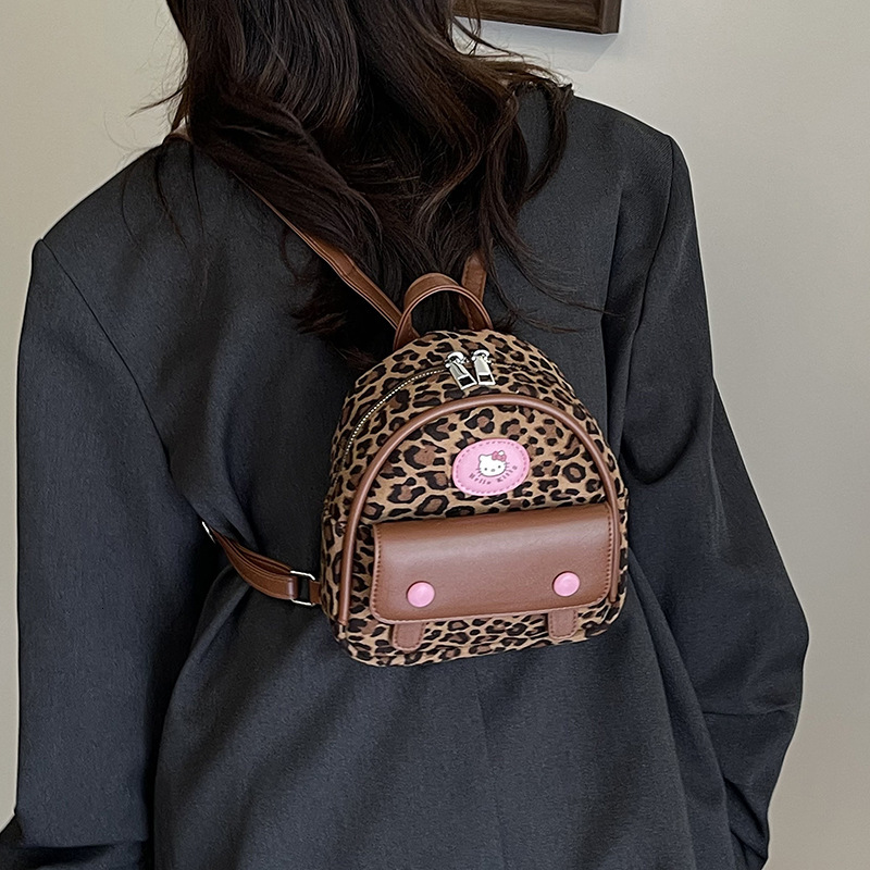 Autumn and Winter New Fashionable Retro Leopard Pattern Mini Backpack for Girls, Cute Family, Fashion Backpack Designer, Travel Backpack