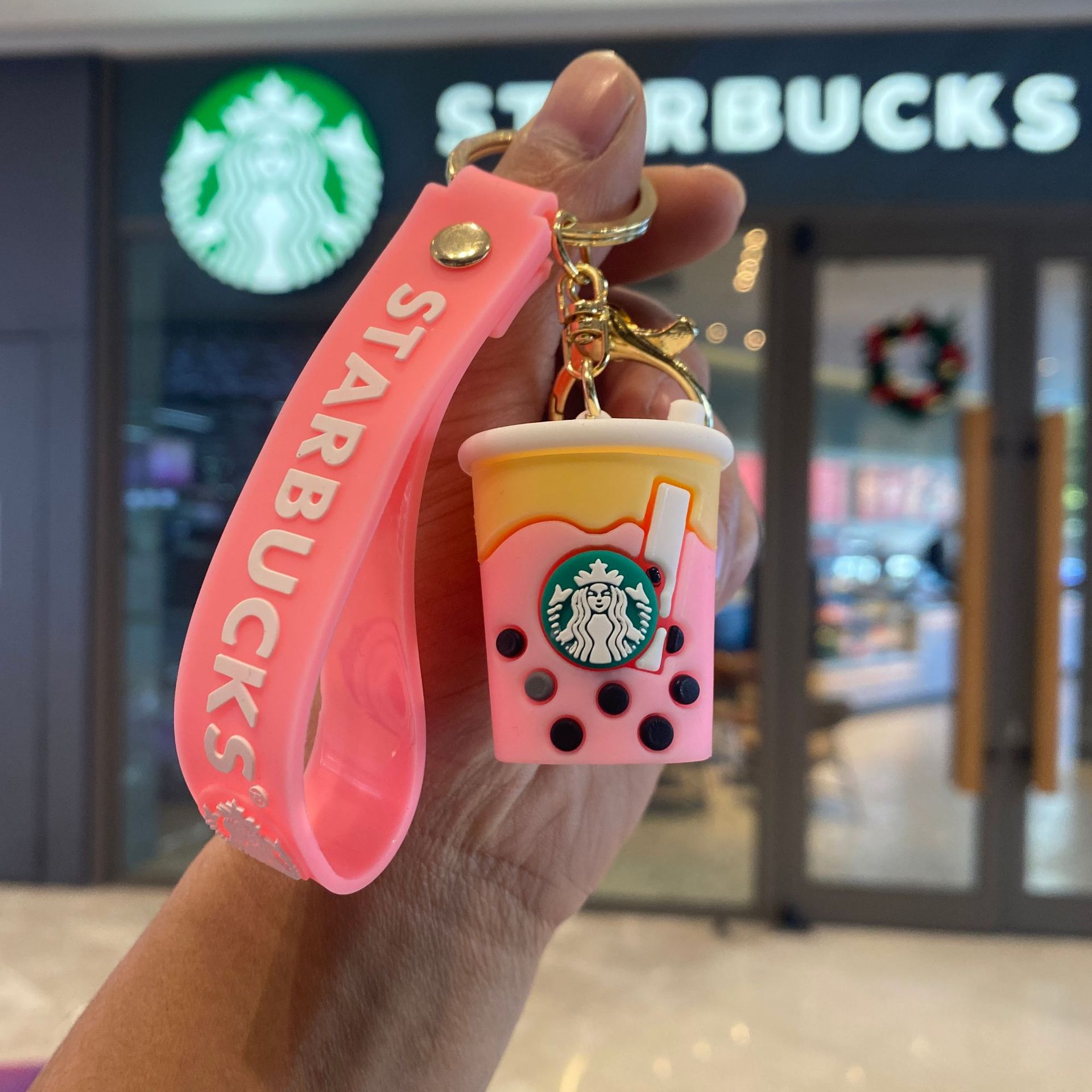 Starbucks Milk Tea Cup Keychain Plush Doll Claw Machine Small Gift Bag Accessory New Year Gift Wholesale